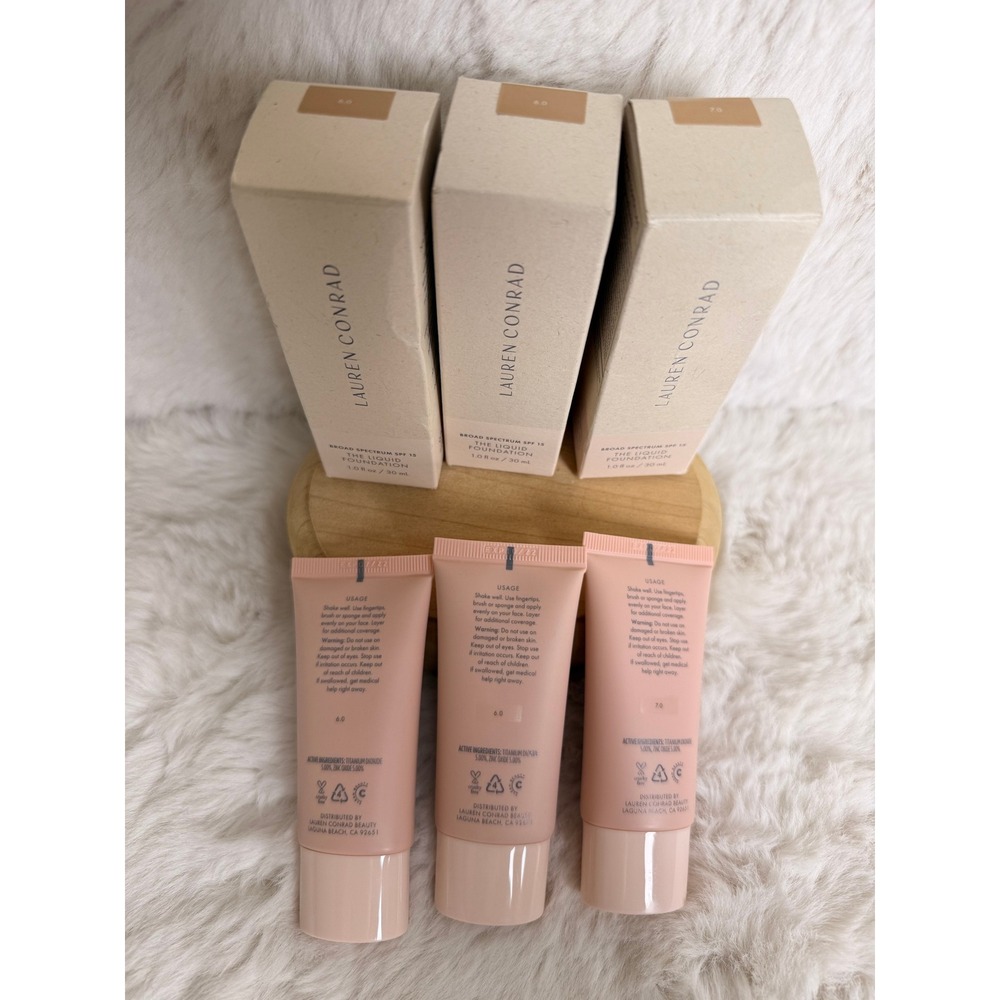 Lot of 3 Lauren Conrad The Liquid Foundation‎ SPF 15 New Sealed Shades 6.0 & 7.0